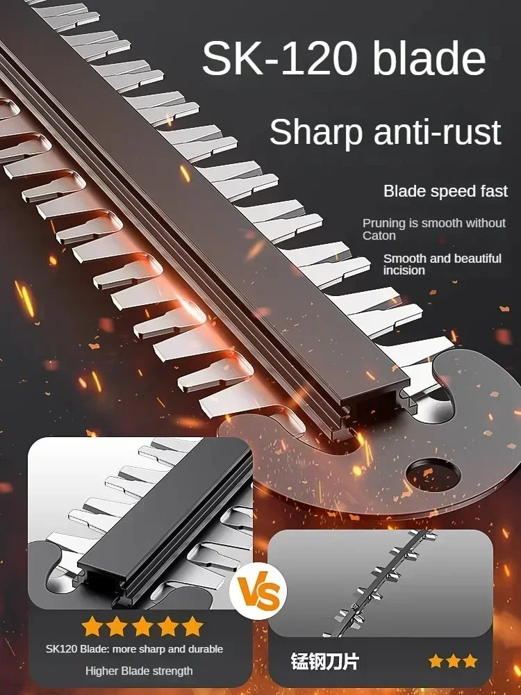 110V/220V Cordless Hedge Trimmer with Multiple Functions for Tea, Tree and Garden Pruning C