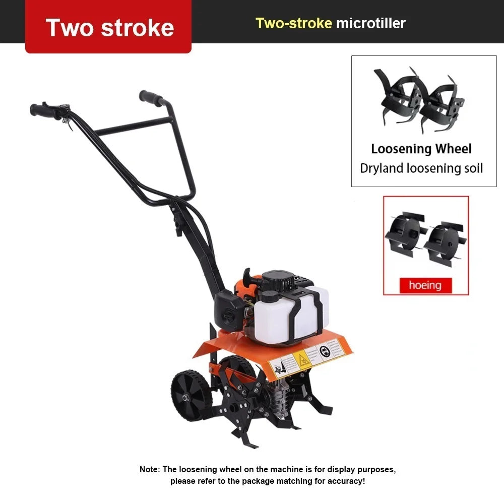 Gasoline Cultivator 4 Stroke/2 Stroke Multi-function Rotary Tiller Machinery Compact Micro Tiller for Home Garden and Small