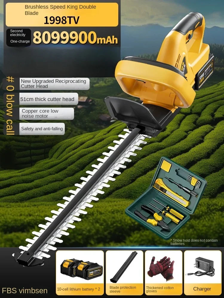 Cordless Electric Hedge Trimmer with Pruner and Shears for Garden and Lawn Maintenance A