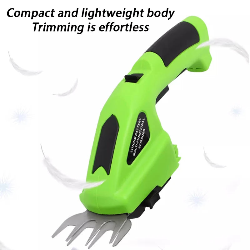 2 in 1 Cordless Hedge Trimmer Grass Electric Handheld Shrub Hedge Trimmer Blade Rechargeable Bush Trimmers Garden Pruning Tools