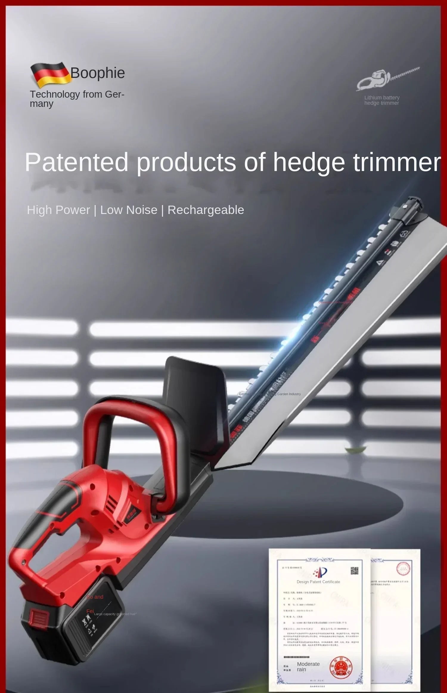 110V/220V Cordless Electric Hedge Trimmer for Garden Maintenance - Efficient and Convenient CE