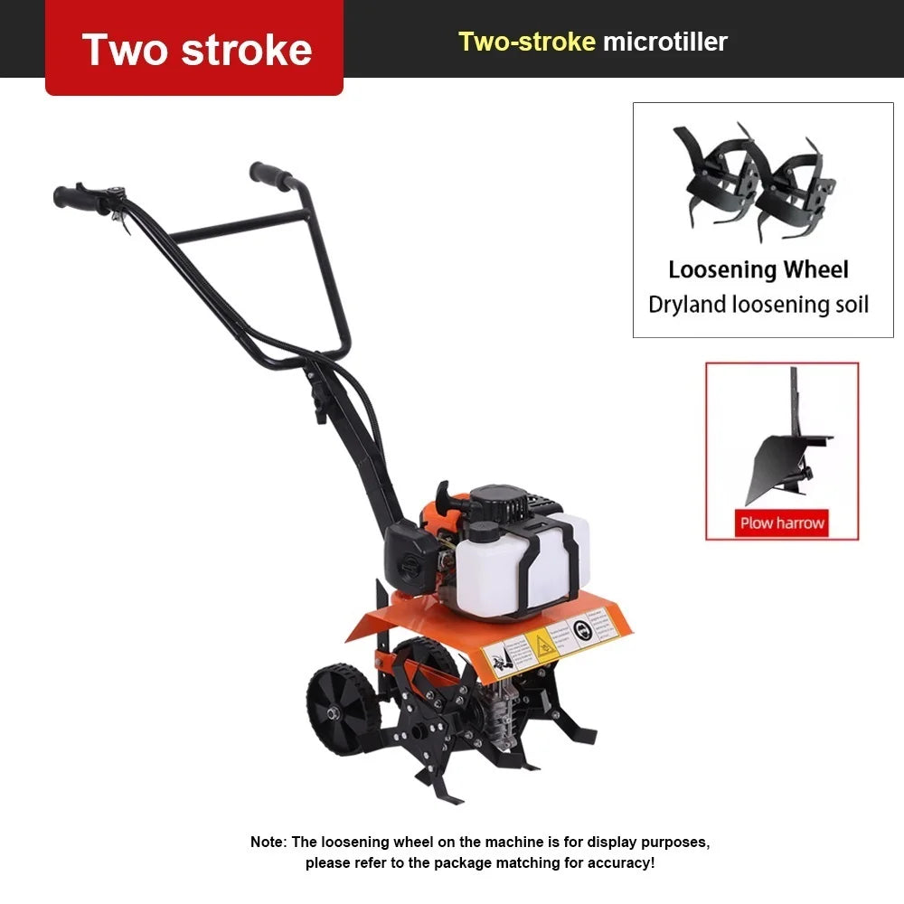 Gasoline Cultivator 4 Stroke/2 Stroke Multi-function Rotary Tiller Machinery Compact Micro Tiller for Home Garden and Small