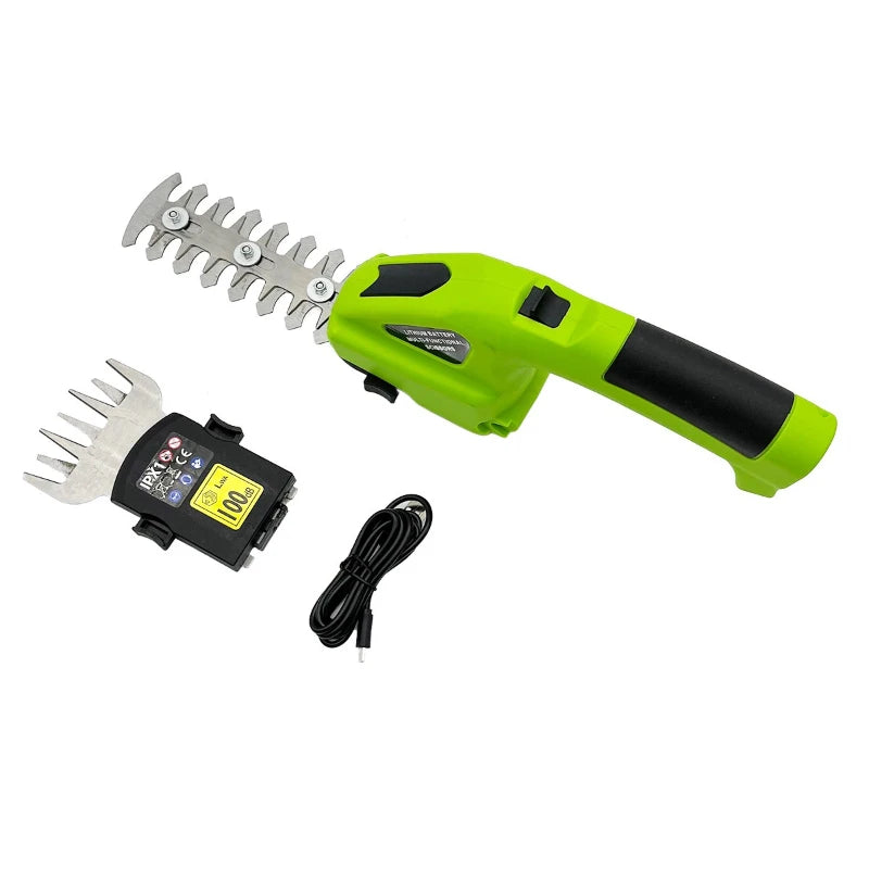 2 in 1 Cordless Hedge Trimmer Grass Electric Handheld Shrub Hedge Trimmer Blade Rechargeable Bush Trimmers Garden Pruning Tools
