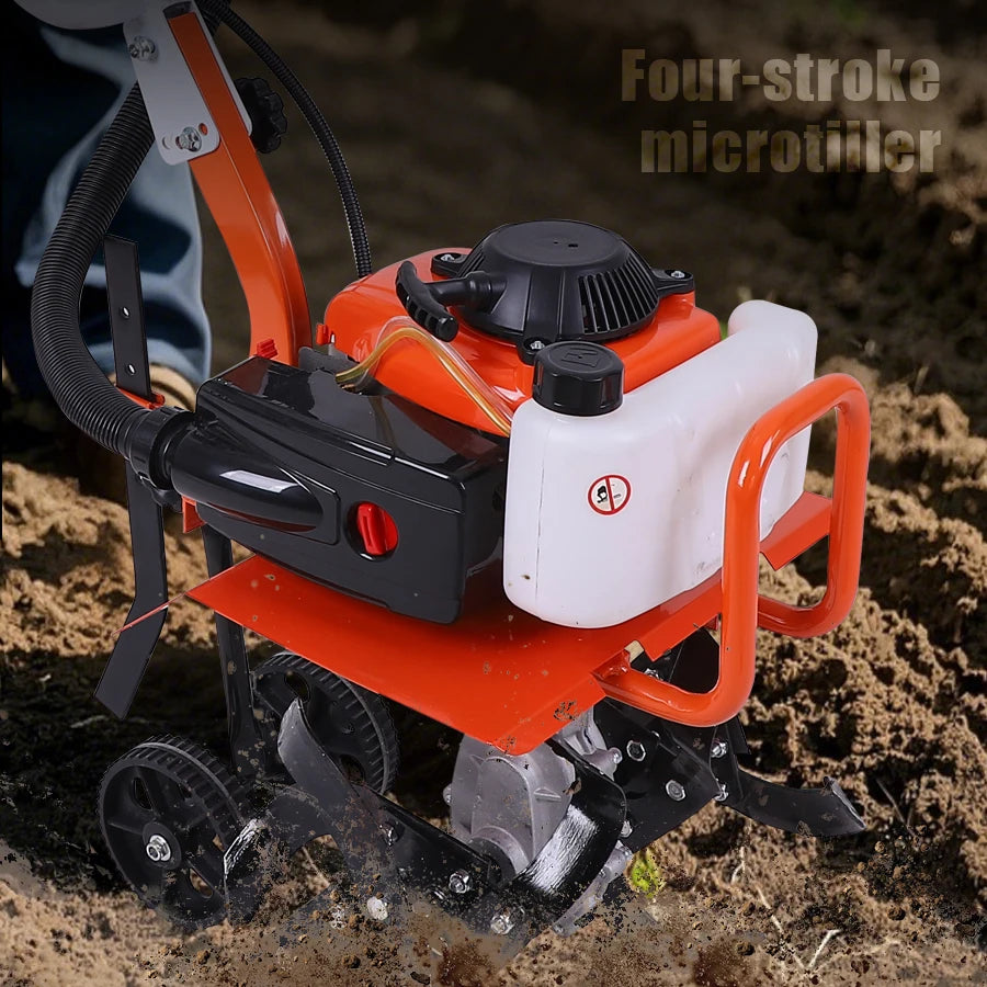 Gasoline Cultivator 4 Stroke/2 Stroke Multi-function Rotary Tiller Machinery Compact Micro Tiller for Home Garden and Small