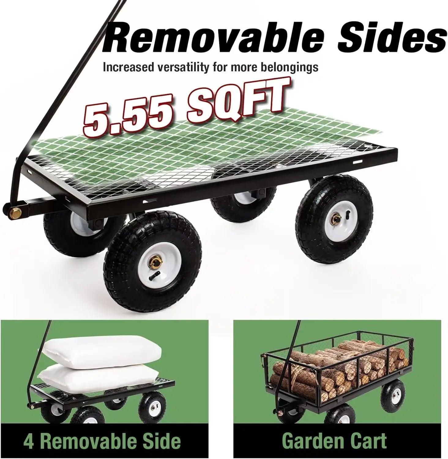 Foldable Detachable Garden Cart Convenient Folding Wagon for Outdoor Use