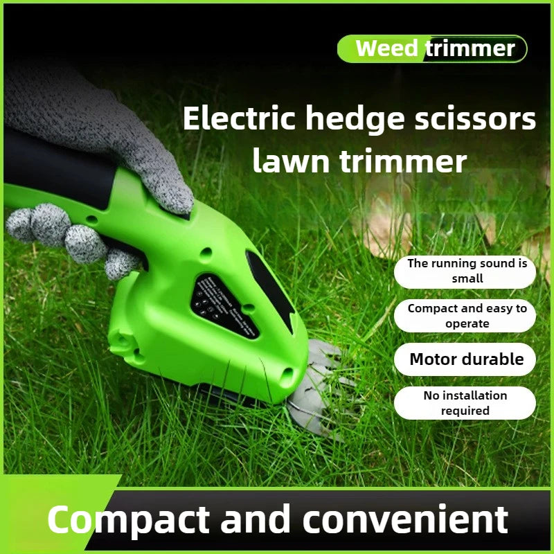 2 in 1 Cordless Hedge Trimmer Grass Electric Handheld Shrub Hedge Trimmer Blade Rechargeable Bush Trimmers Garden Pruning Tools