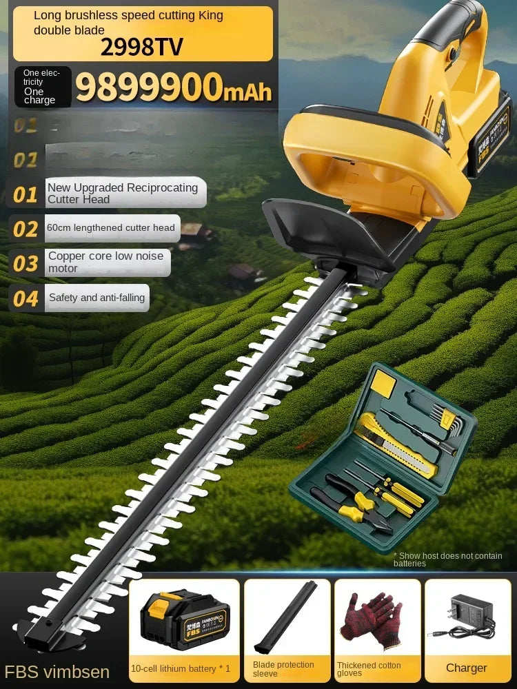 Cordless Electric Hedge Trimmer with Pruner and Shears for Garden and Lawn Maintenance A