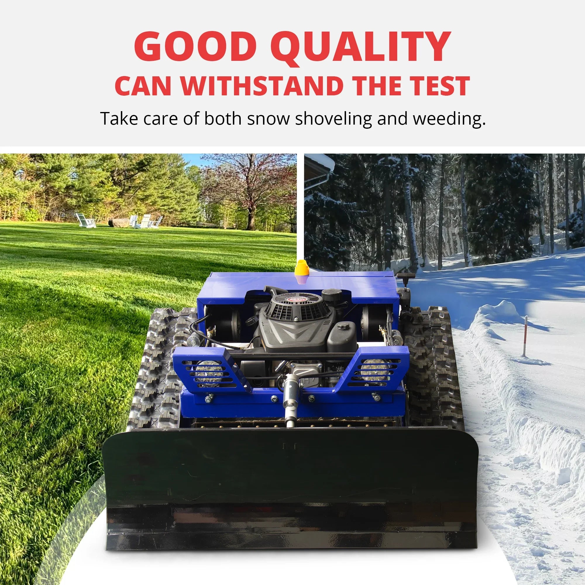 Customized 2-in-1 Lawn Mower with Snow Shovel Attachment with Remote Control Safety Auto-Stop Blade CE Certified for Family