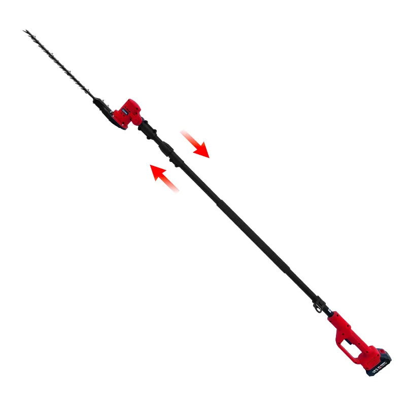 500w Garden Tools 2 In 1 Electric Cordless Battery Telescopic Hedge Trimmer