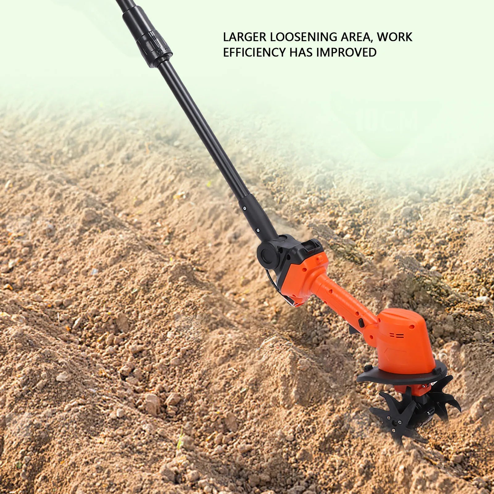 Cordless Cultivator 4 Inch Work Width Depth 1500mAh Li Battery 235RPM Copper Motor Mini Electric Tiller for Greenhouse Tilling