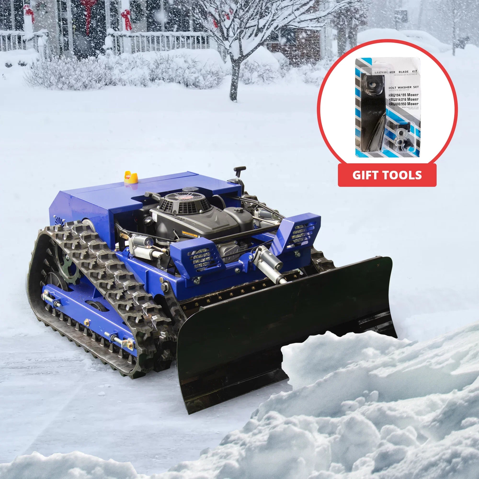 Customized 2-in-1 Lawn Mower with Snow Shovel Attachment with Remote Control Safety Auto-Stop Blade CE Certified for Family