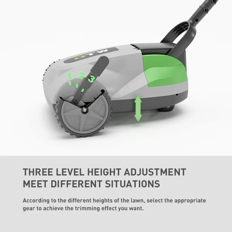 Electric Lawn Mower with Telescopic Handle Household Courtyard Push-Type Grass Cutter 2-15cm Cutting Width for Pasture Outlet