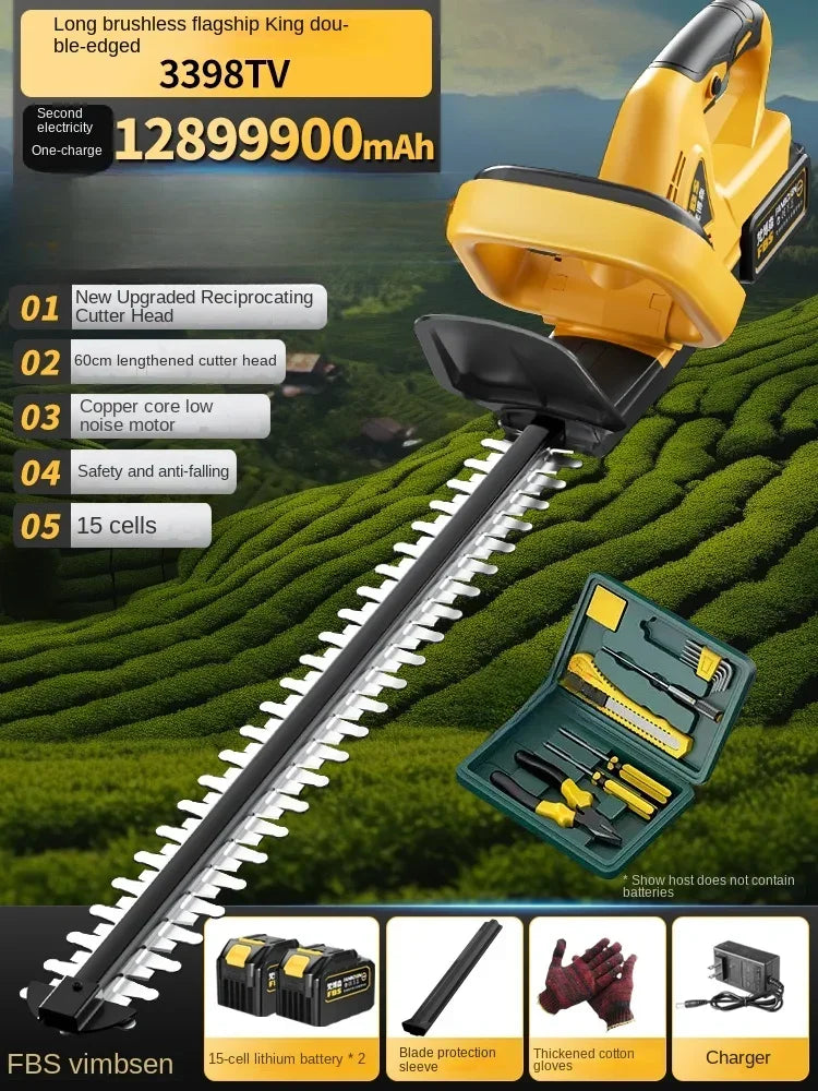 Cordless Electric Hedge Trimmer with Pruner and Shears for Garden and Lawn Maintenance A