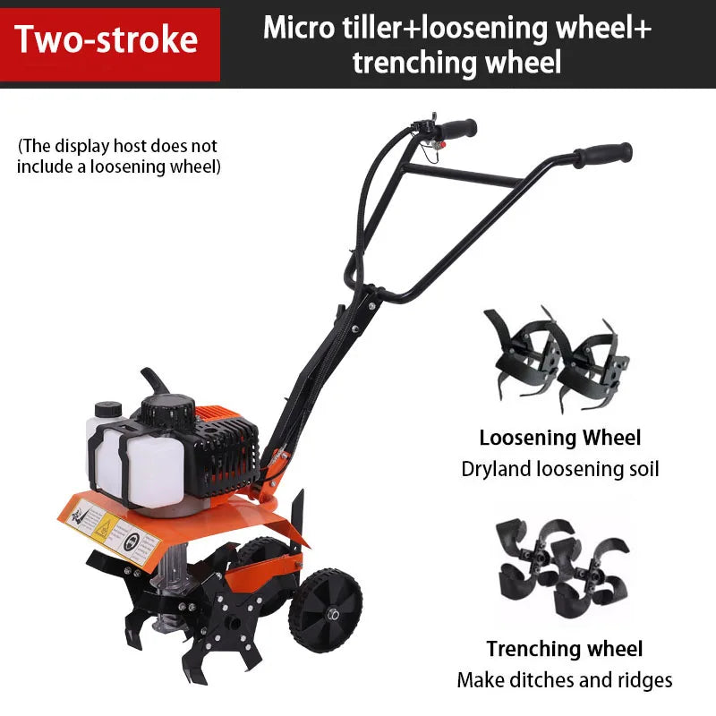 Gasoline Micro Cultivator Agricultural Garden Tools Gasoline Multi-function Minitype Rotary Tiller Machinery for Far
