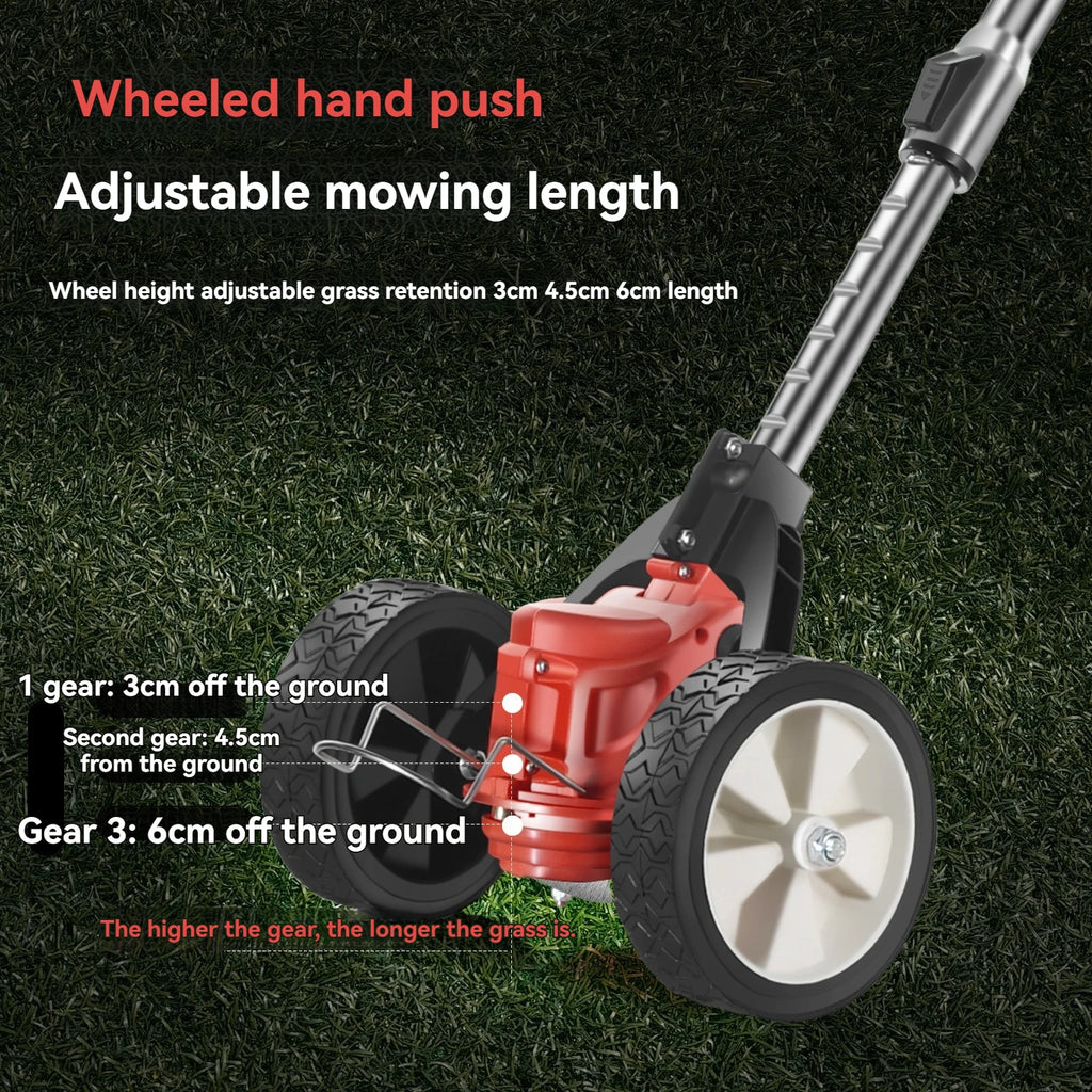 Cordless grass trimmer with adjustable folding cutterWith wheels TrimmersWeeding Machine Hand-push Weeder Grass