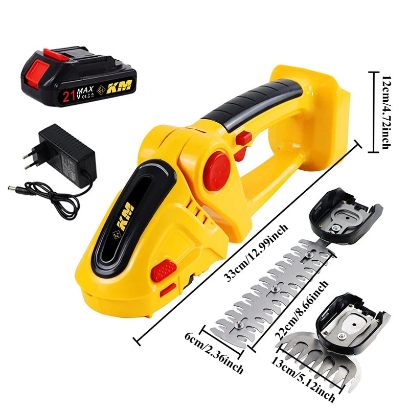 Handheld Hedge Trimmer Multifunctional Portable Electric Trimmer Outdoors Cordless Lawn Mower Household Gardens Cutting Tools